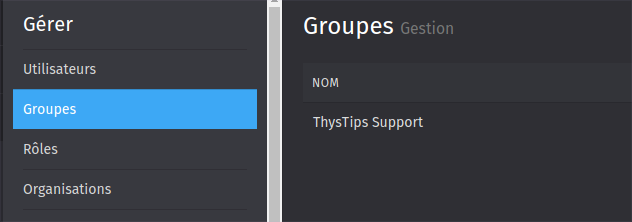 Liste des groupes